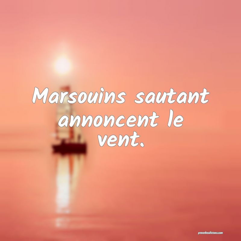 Marsouins sautant annoncent le vent.