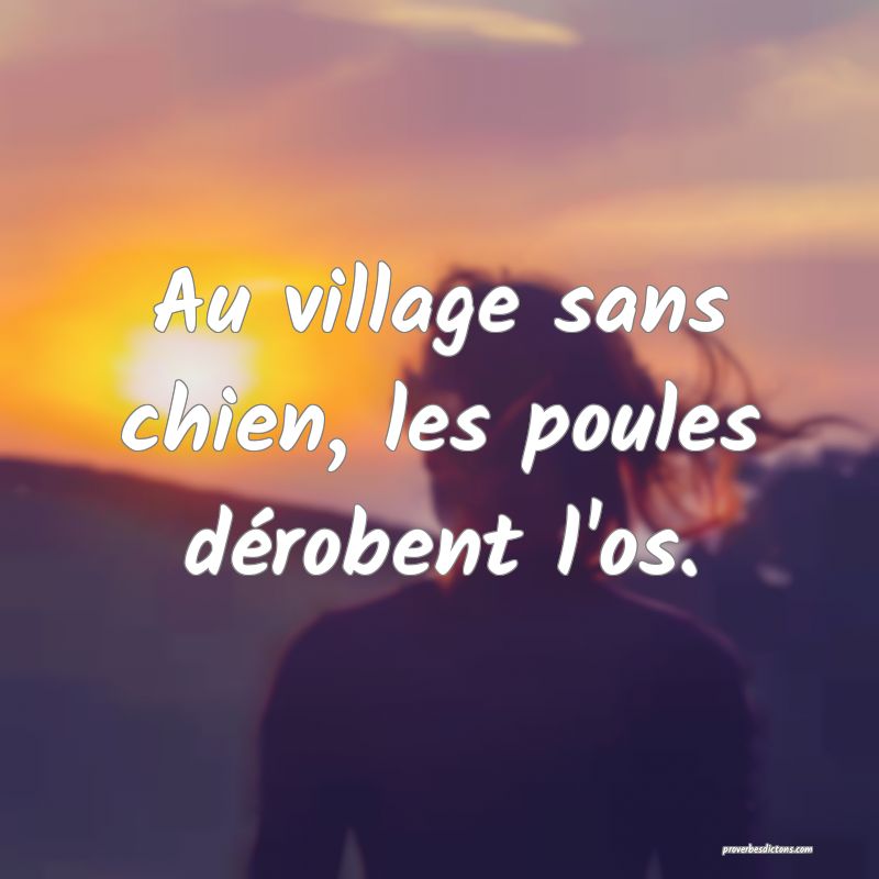 Au village sans chien, les poules dérobent l'os.