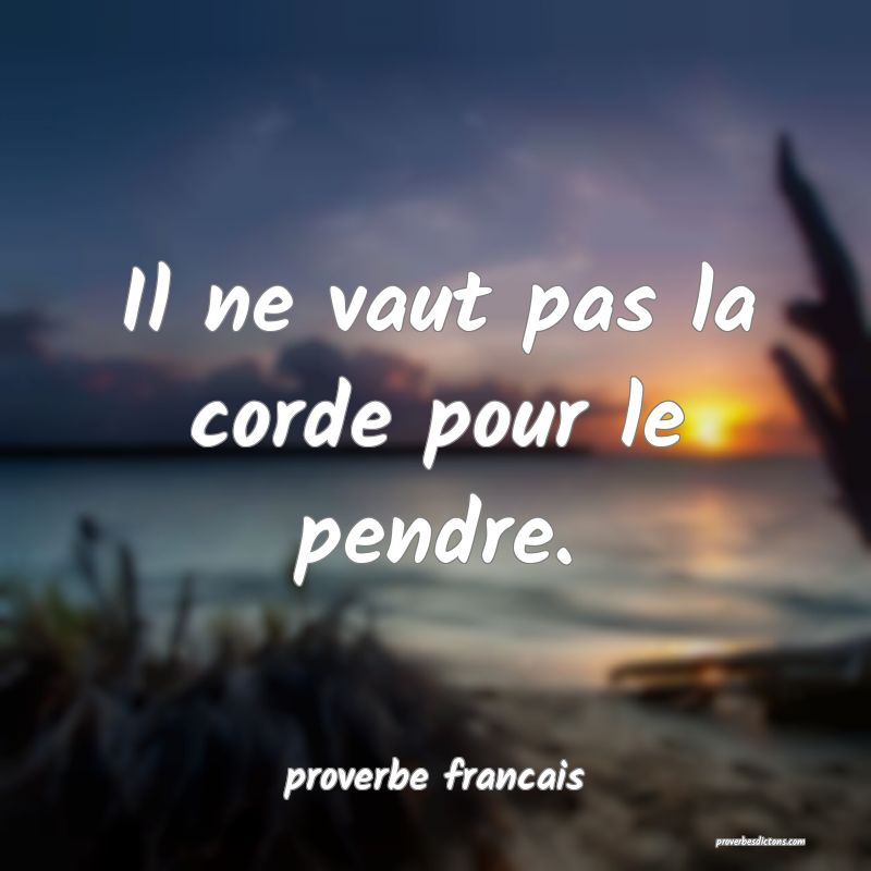 Il ne vaut pas la corde pour le pendre.