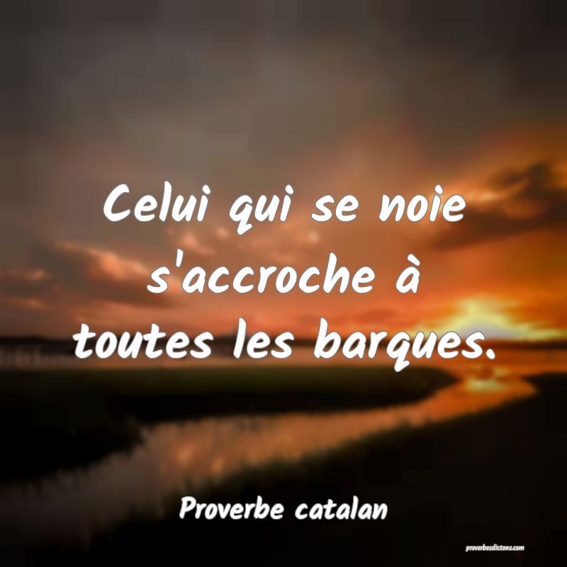 Celui qui se noie s'accroche à toutes les barques.