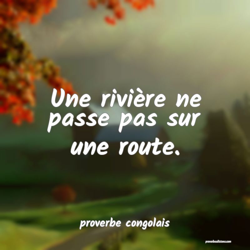  Une rivière ne passe pas sur une route.