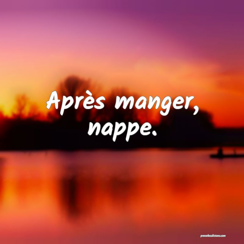 Après manger, nappe.