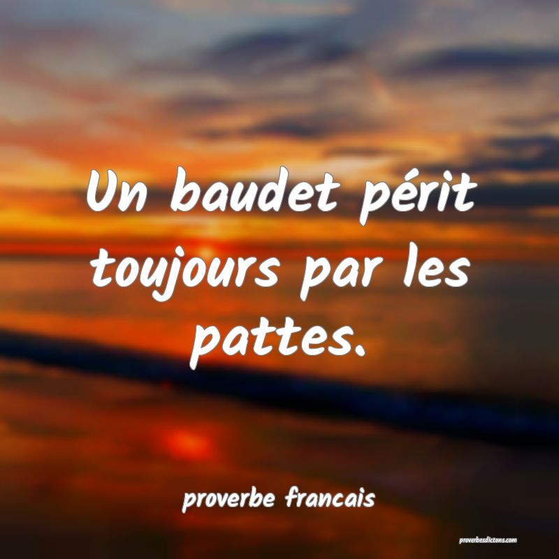 Un baudet périt toujours par les pattes.