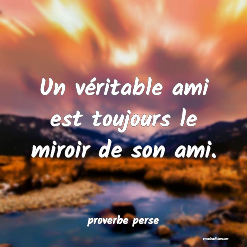 Un véritable ami est toujours le miroir de son ami.