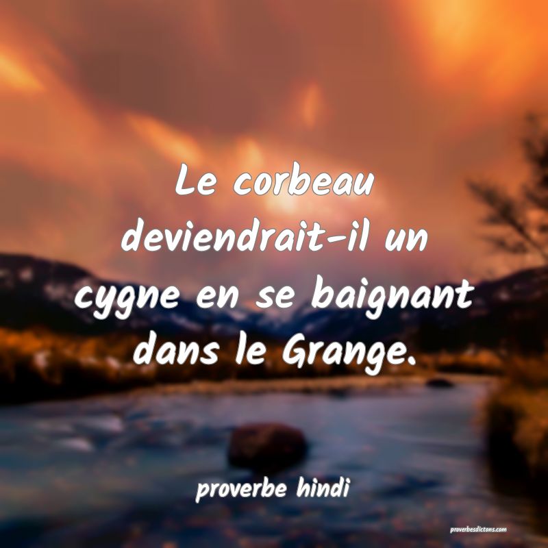Le corbeau deviendrait-il un cygne en se baignant dans le Grange.