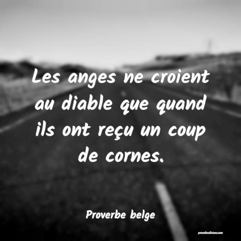 Les anges ne croient au diable que quand ils ont reçu un coup de cornes.