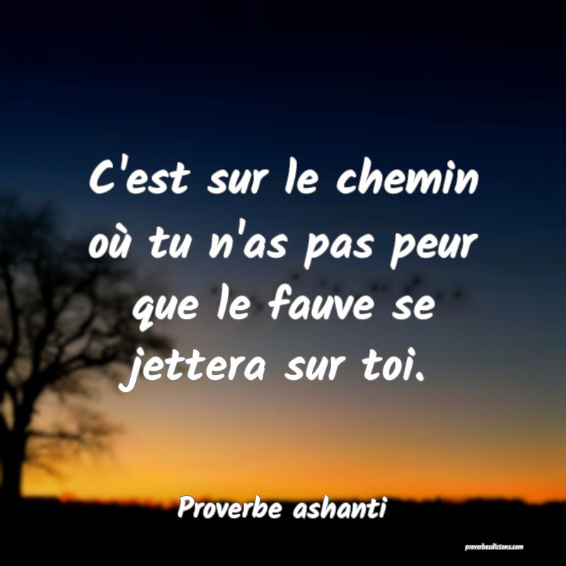 C'est sur le chemin où tu n'as pas peur que le fauve se jettera sur toi.