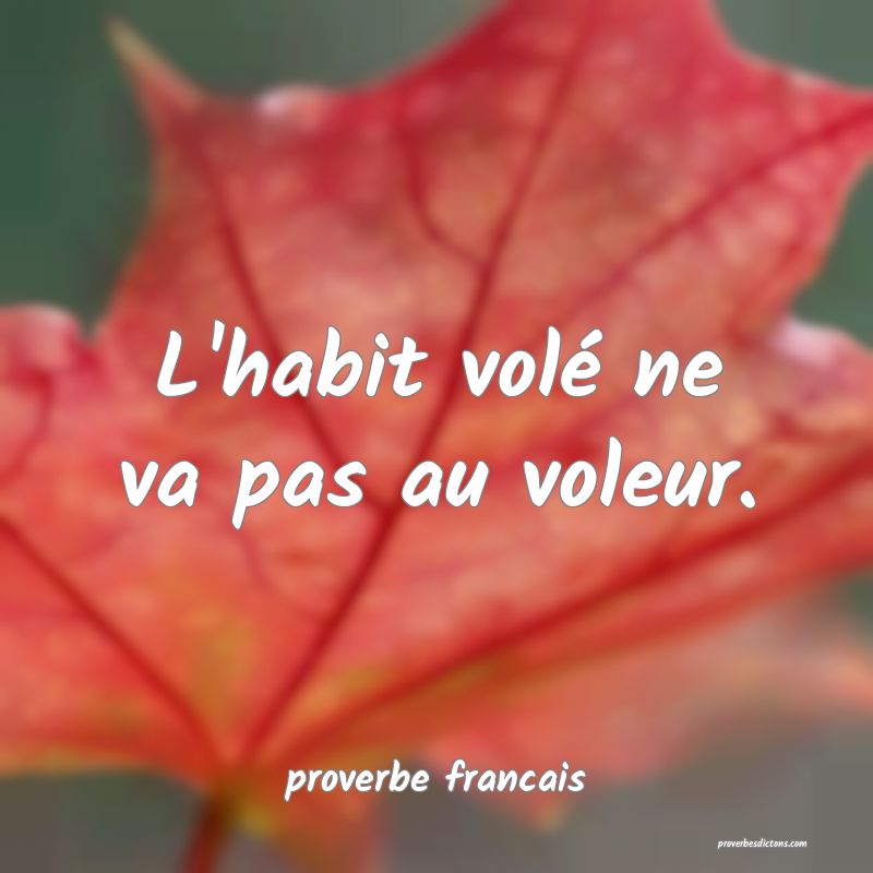 L'habit volé ne va pas au voleur.