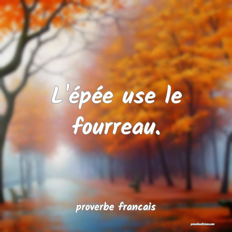 L'épée use le fourreau.