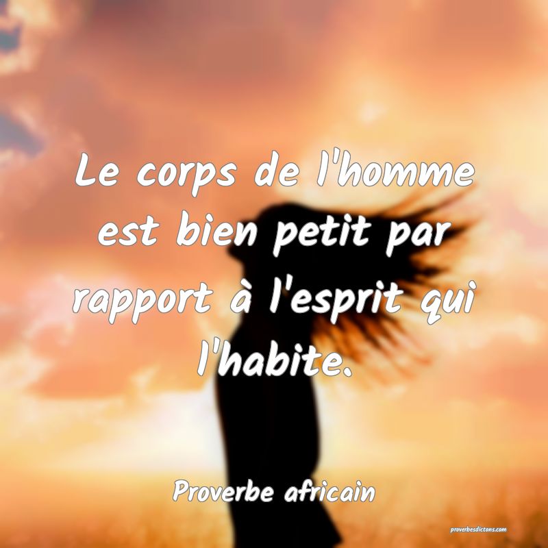 Le corps de l'homme est bien petit par rapport à l'esprit qui l'habite.
