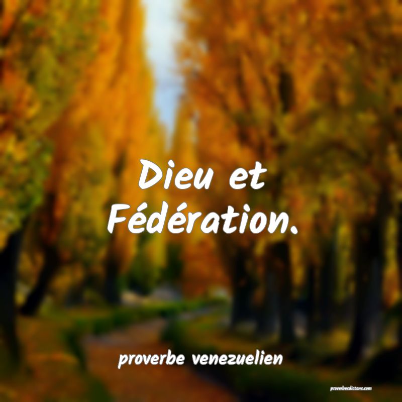  Dieu et Fédération.