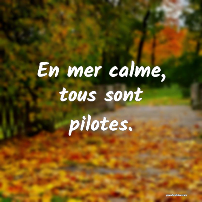 En mer calme, tous sont pilotes.