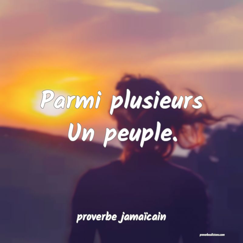  Parmi plusieurs Un peuple.
