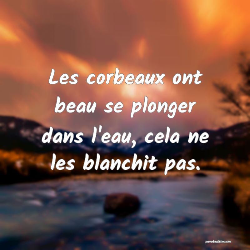 Les corbeaux ont beau se plonger dans l'eau, cela ne les blanchit pas.
