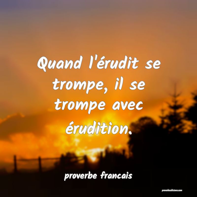 Quand l'érudit se trompe, il se trompe avec érudition.