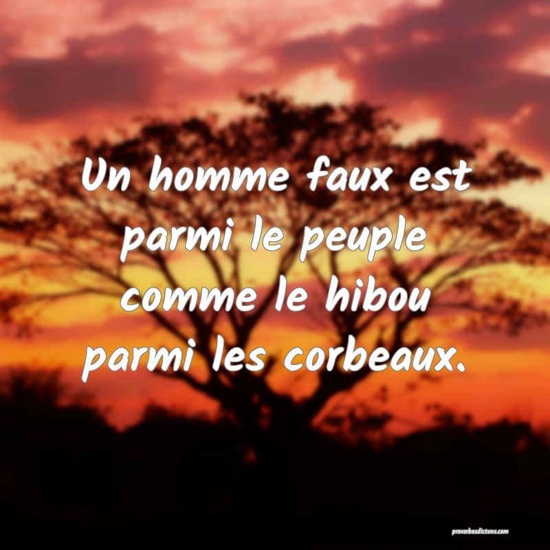 Un homme faux est parmi le peuple comme le hibou parmi les corbeaux.