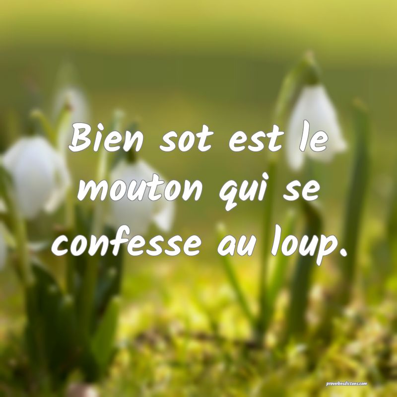 Bien sot est le mouton qui se confesse au loup.