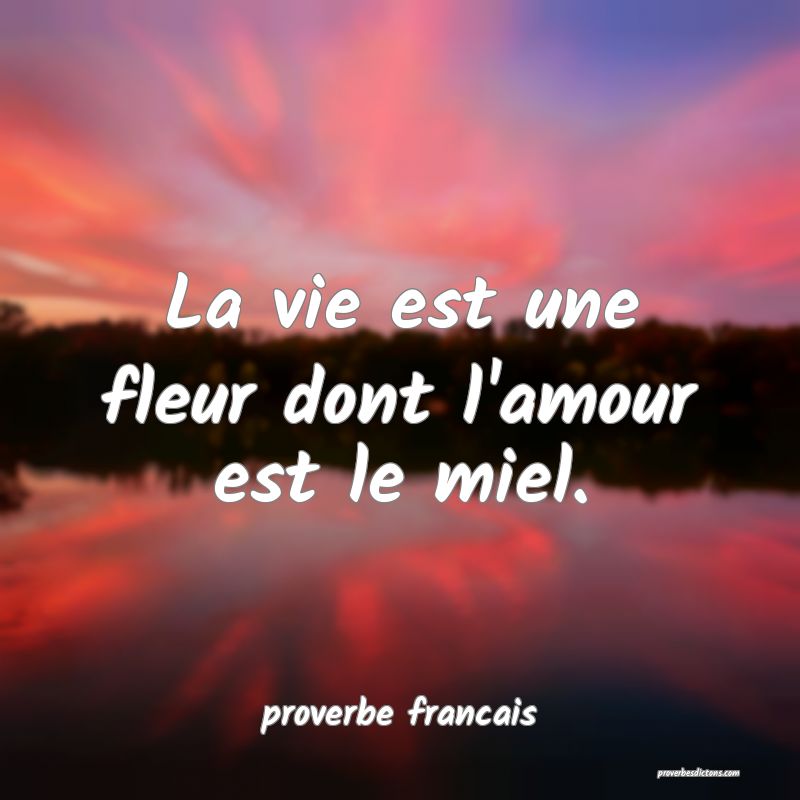 La vie est une fleur dont l'amour est le miel.