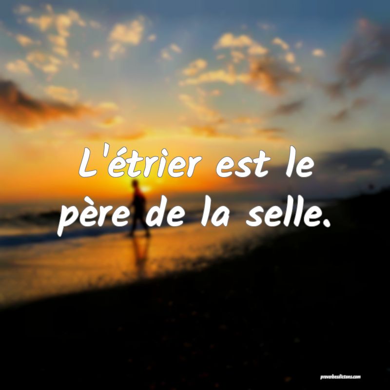 L'étrier est le père de la selle.