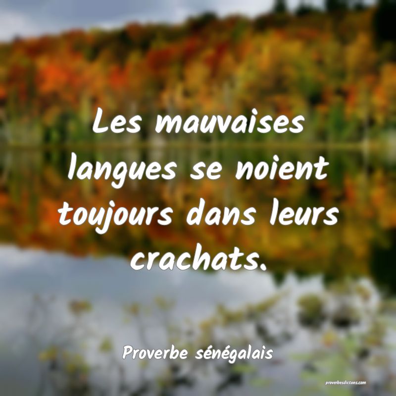  Les mauvaises langues se noient toujours dans leurs crachats.