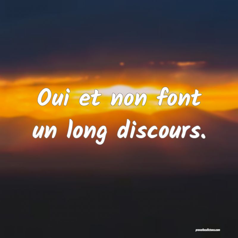 Oui et non font un long discours.