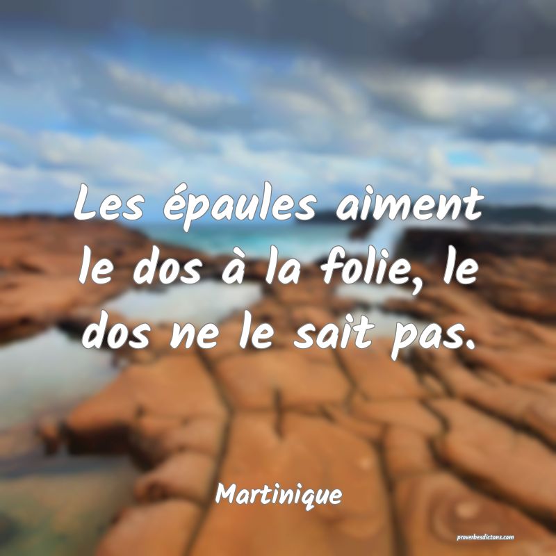 Les épaules aiment le dos à la folie, le dos ne le sait pas.