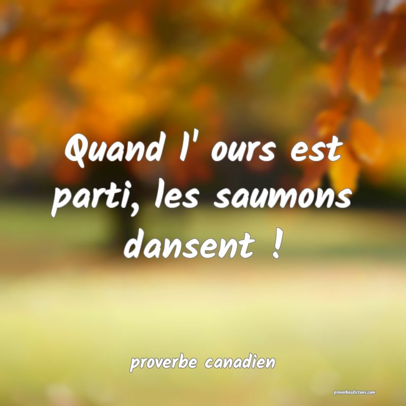  Quand l' ours est parti, les saumons dansent !