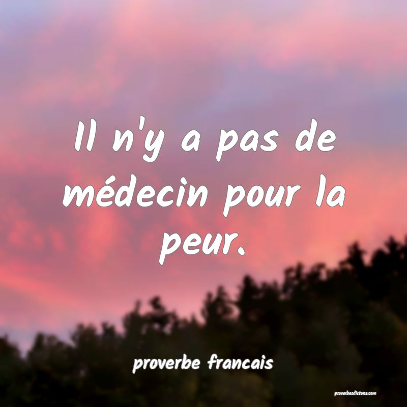 Il n'y a pas de médecin pour la peur.